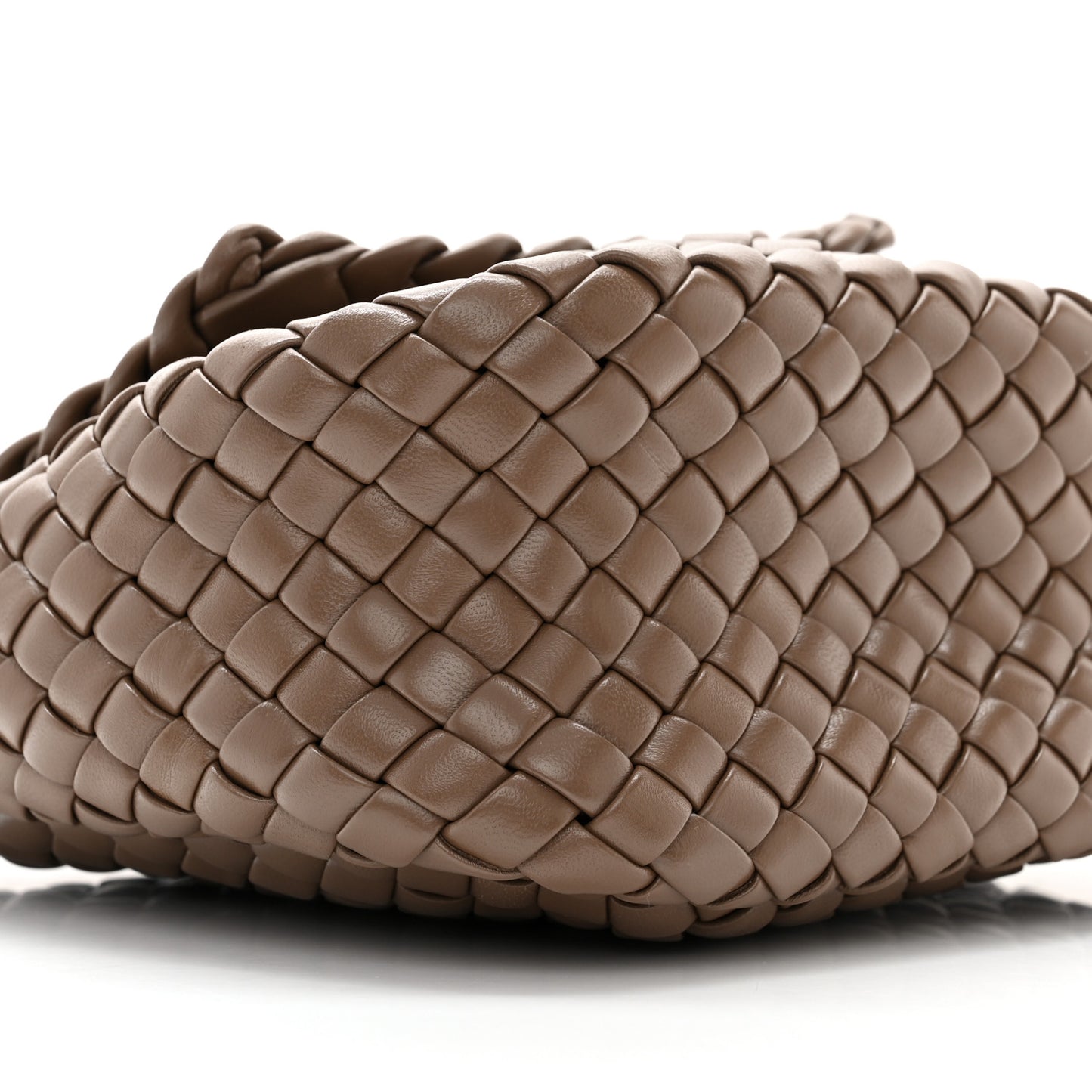 Nappa Intreccio Mini Cobble Shoulder Bag Taupe Grey