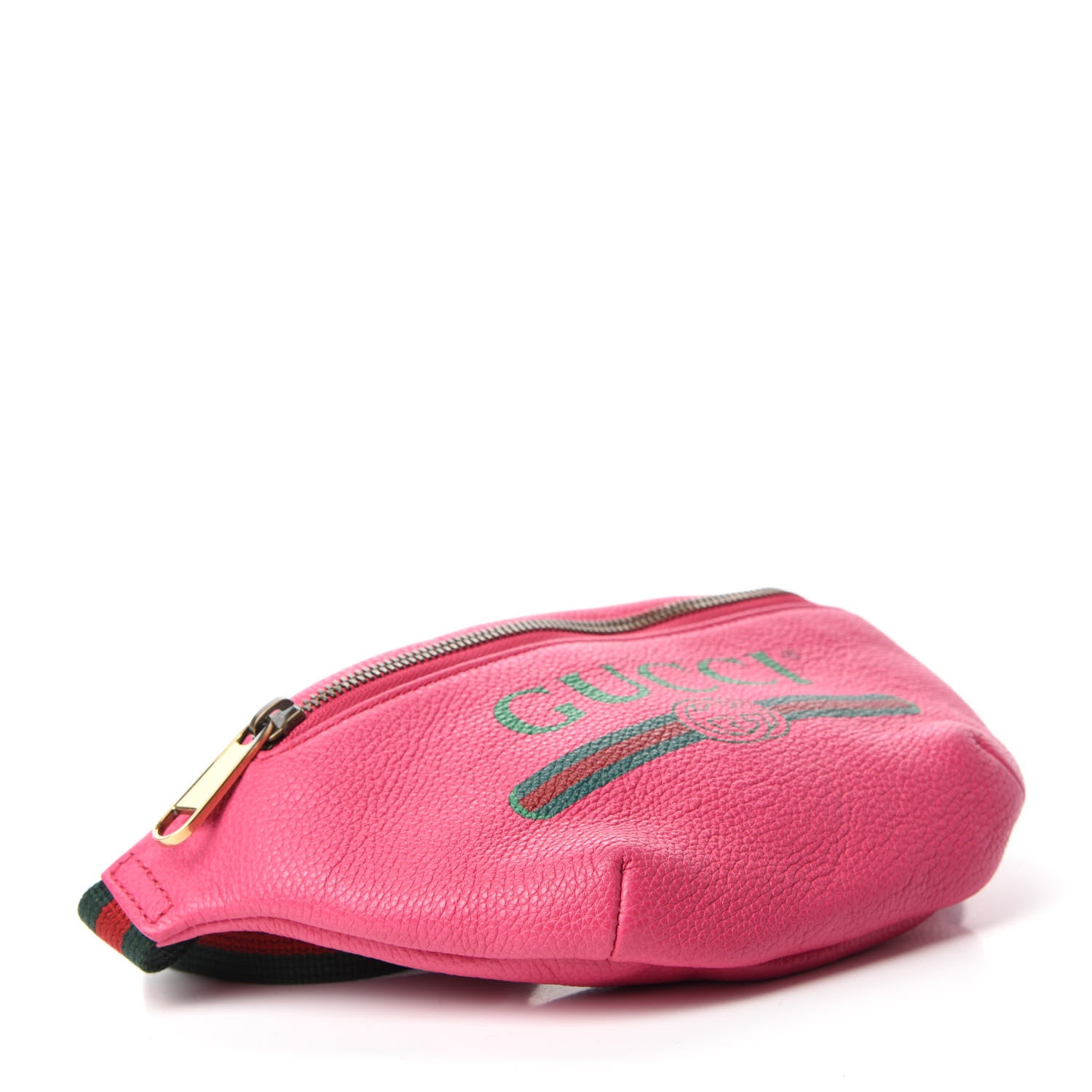 Gucci Grained Calfskin Small Logo Belt Bag Box Pink Green 5 of 11