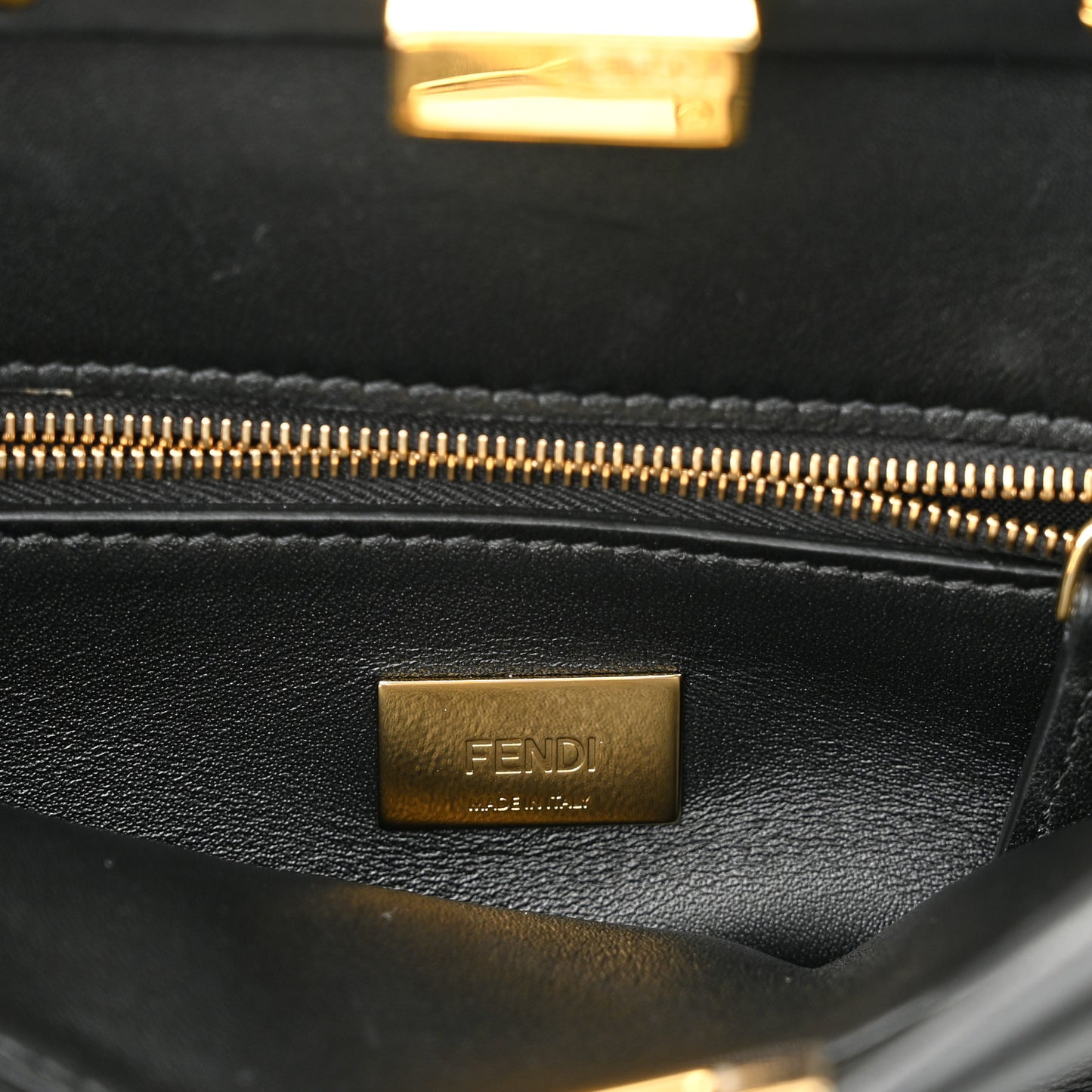 Nappa Stacked Bar Mini Peekaboo Iconic Satchel Black