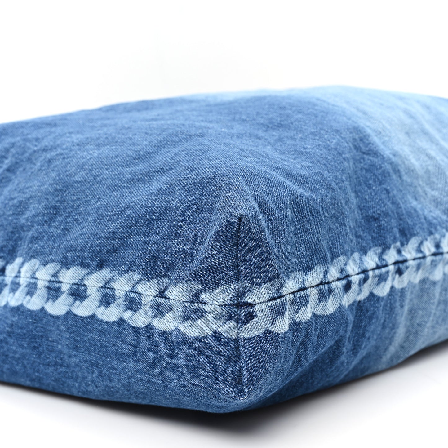 Denim Printed Shopping Bag Blue