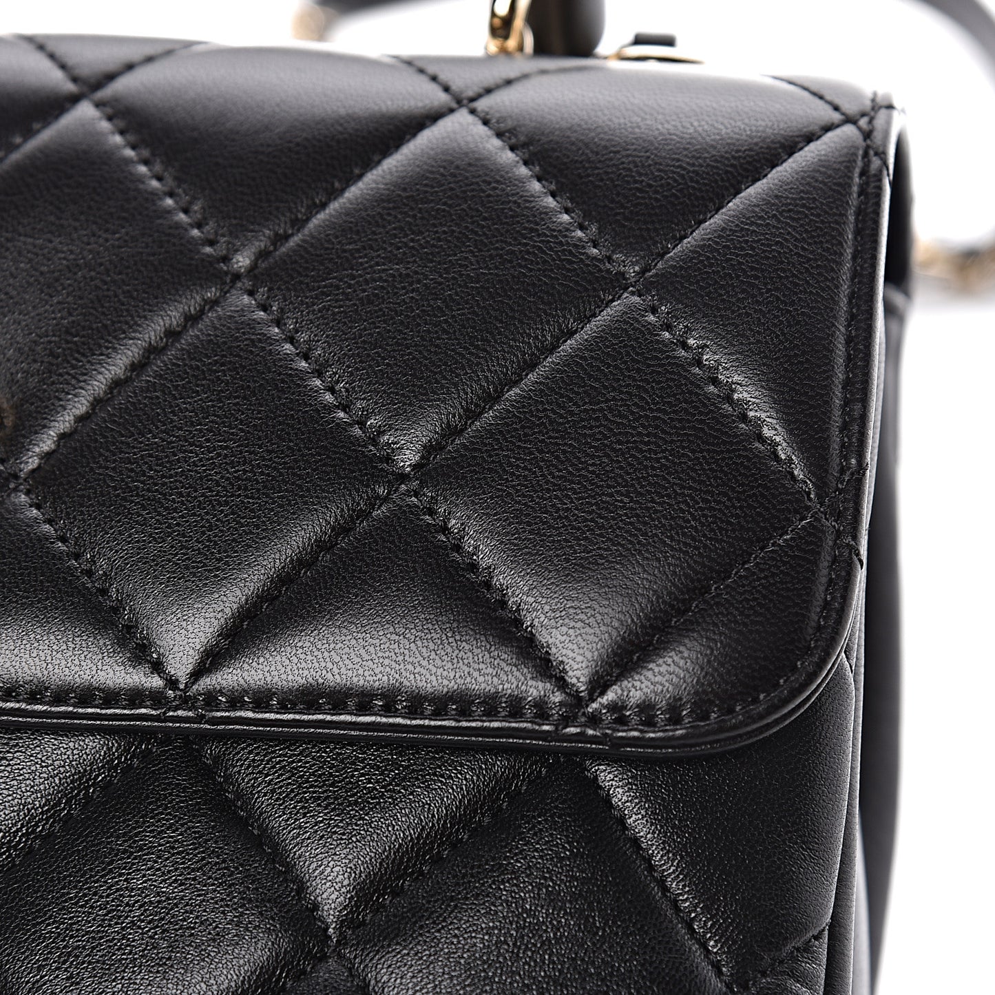 Lambskin Quilted Small Trendy CC Dual Handle Flap Bag Black