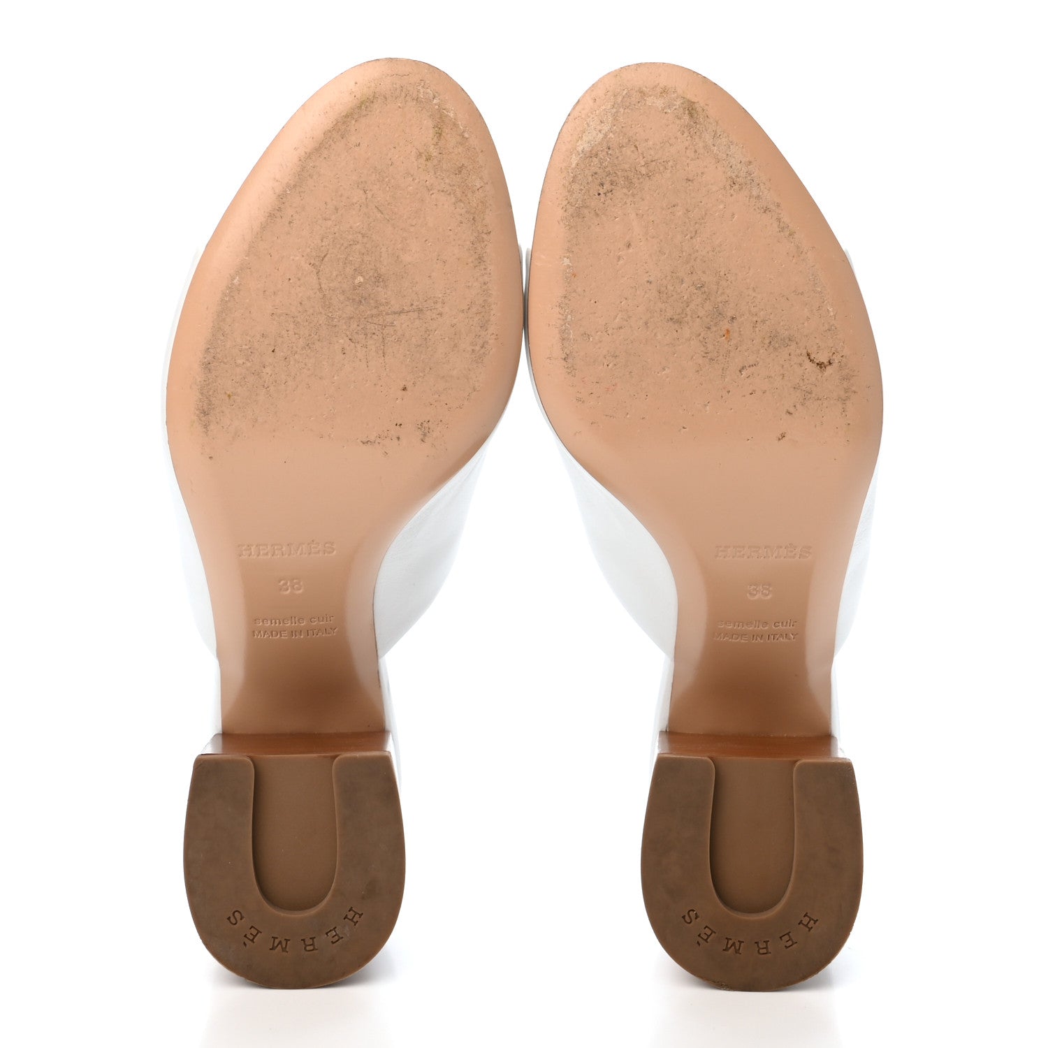 Hermes Calfskin Camilla Mules 38 White 4 of 4