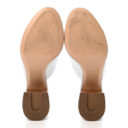 Hermes Calfskin Camilla Mules 38 White 4 of 4