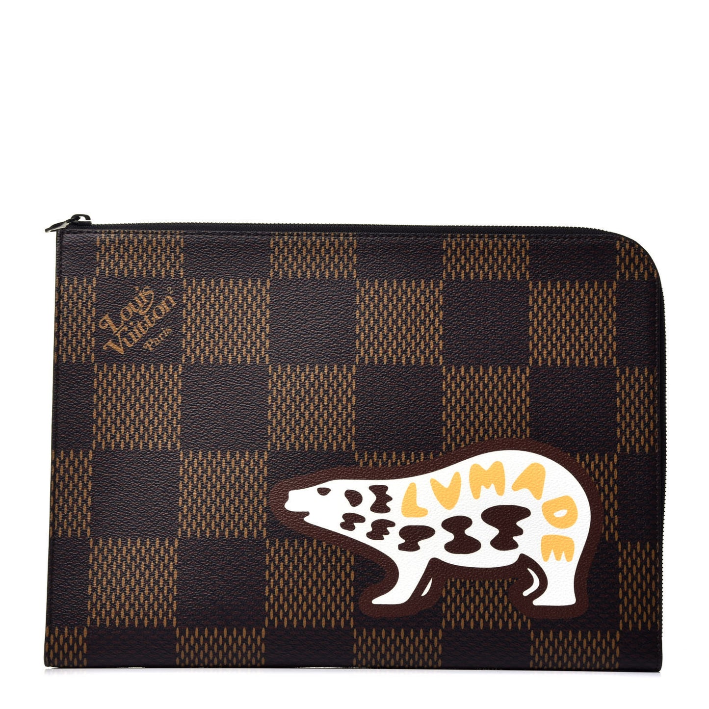 X NIGO Giant Damier Ebene Bear Pochette Jour GM