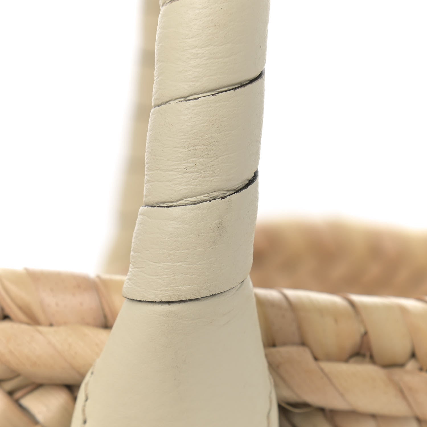 Chloe Raffia Small Grain Calfskin Medium Marcie Basket White 11 of 13