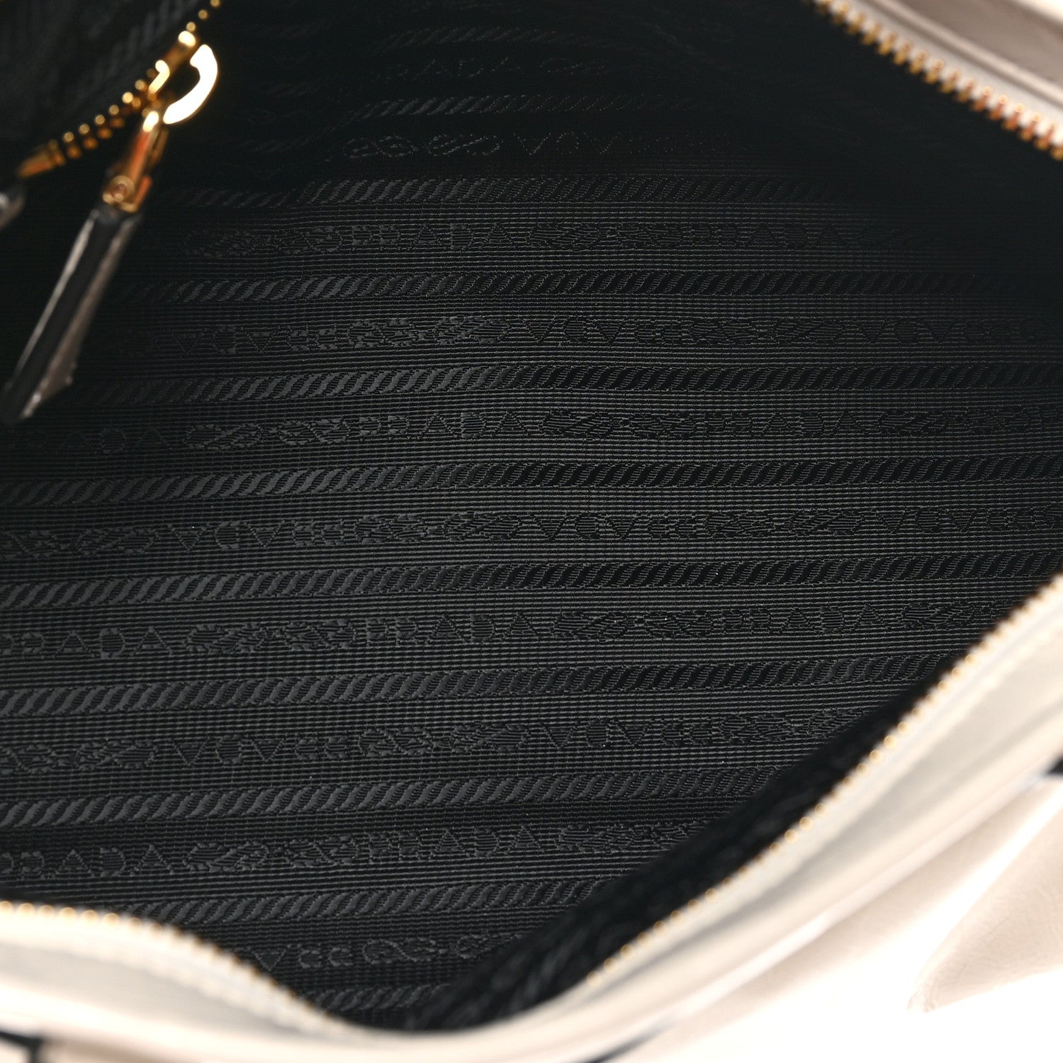 Prada Glossy Calfskin Triangle Medium Bonnie Shoulder Bag White 5 of 9