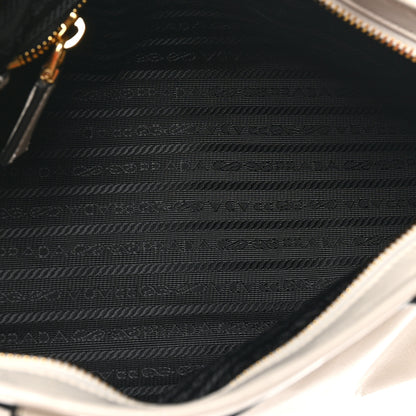 Prada Glossy Calfskin Triangle Medium Bonnie Shoulder Bag White 5 of 9