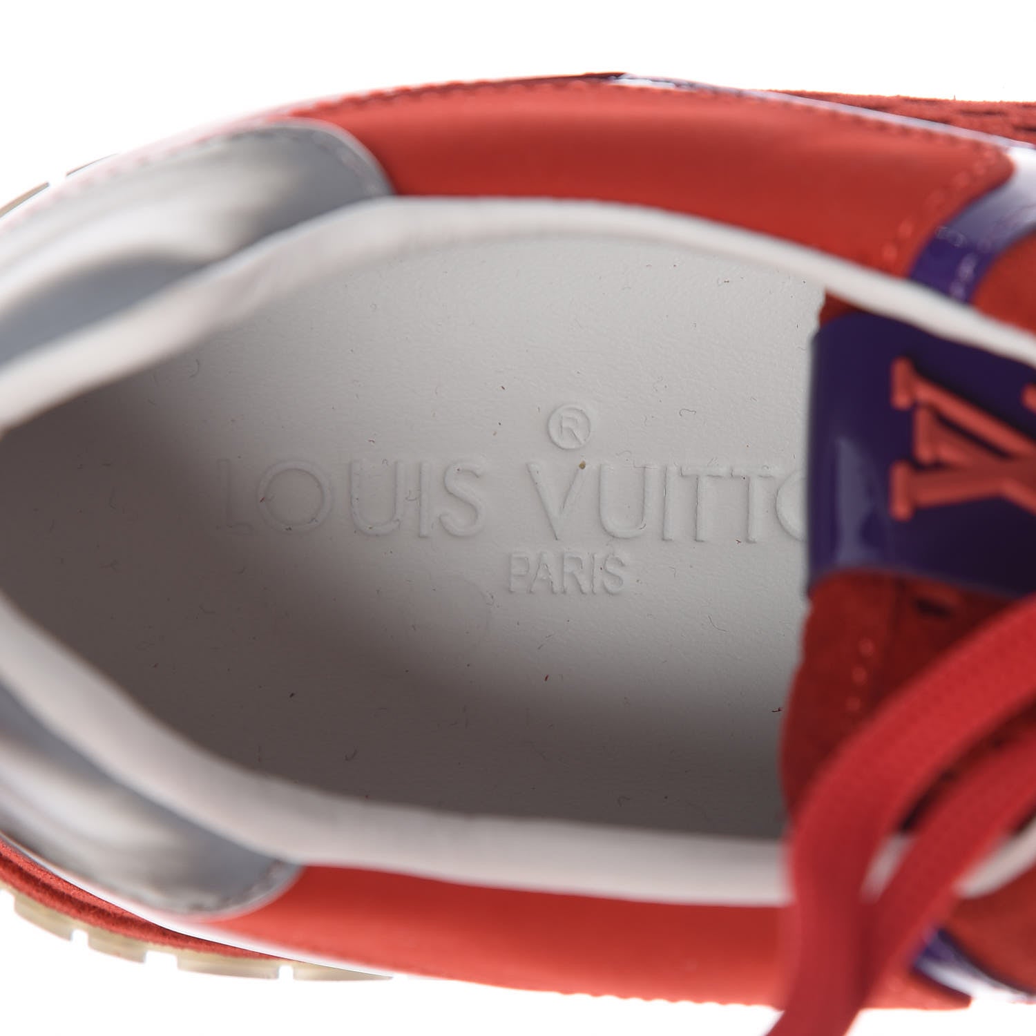 Louis Vuitton Nubuck Calfskin Perforated Run Away Sneakers 39 Rouge 7 of 8