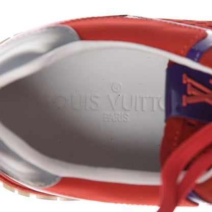Louis Vuitton Nubuck Calfskin Perforated Run Away Sneakers 39 Rouge 7 of 8
