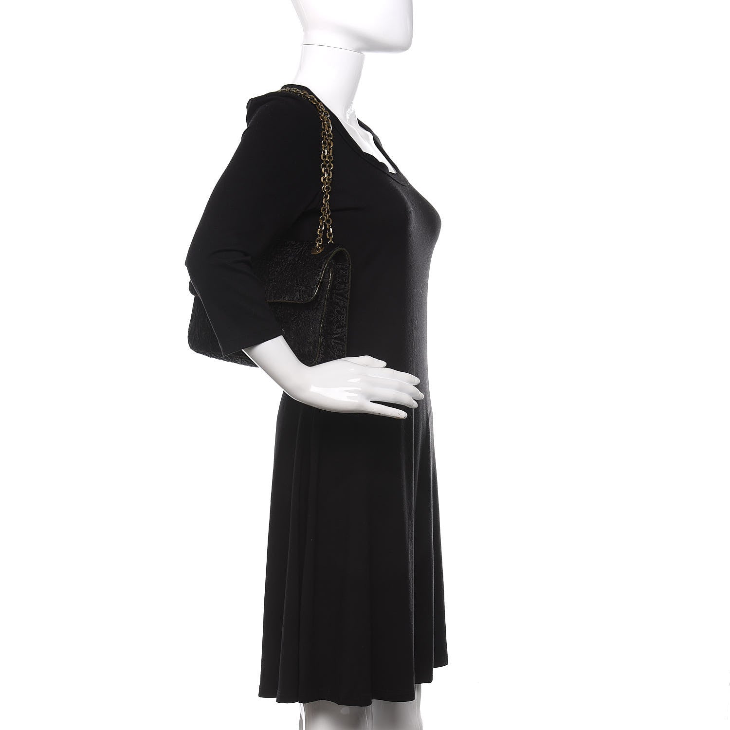 Judith Leiber Calf Hair Embroidered Shoulder Bag Black 2 of 10