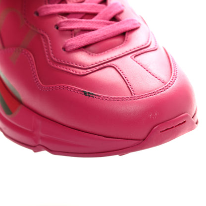 Gucci Calfskin Logo Womens Rhyton Sneakers 37.5 Box Pink 10 of 11
