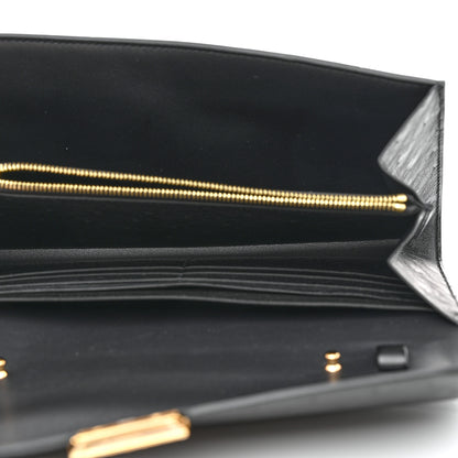 Hermes Ostrich Constance Long Wallet To Go Black 5 of 8