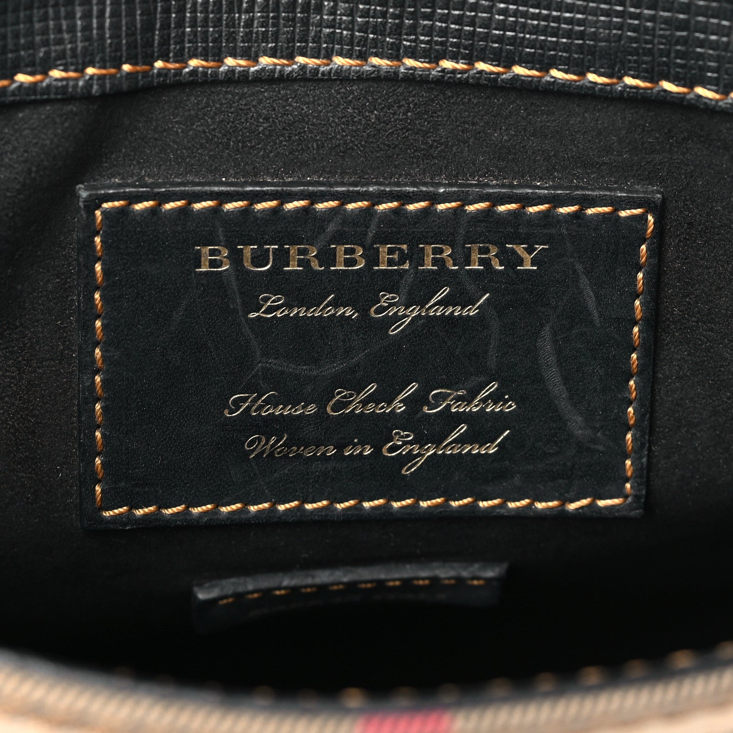 Burberry House Check English Suede Small Satchel Black 6 of 8