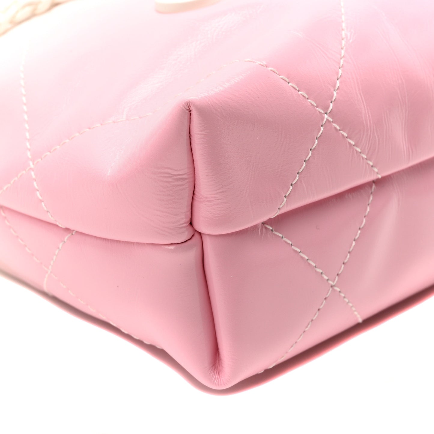 Patent Gradient Calfskin Quilted Mini Chanel 22 White Light Pink