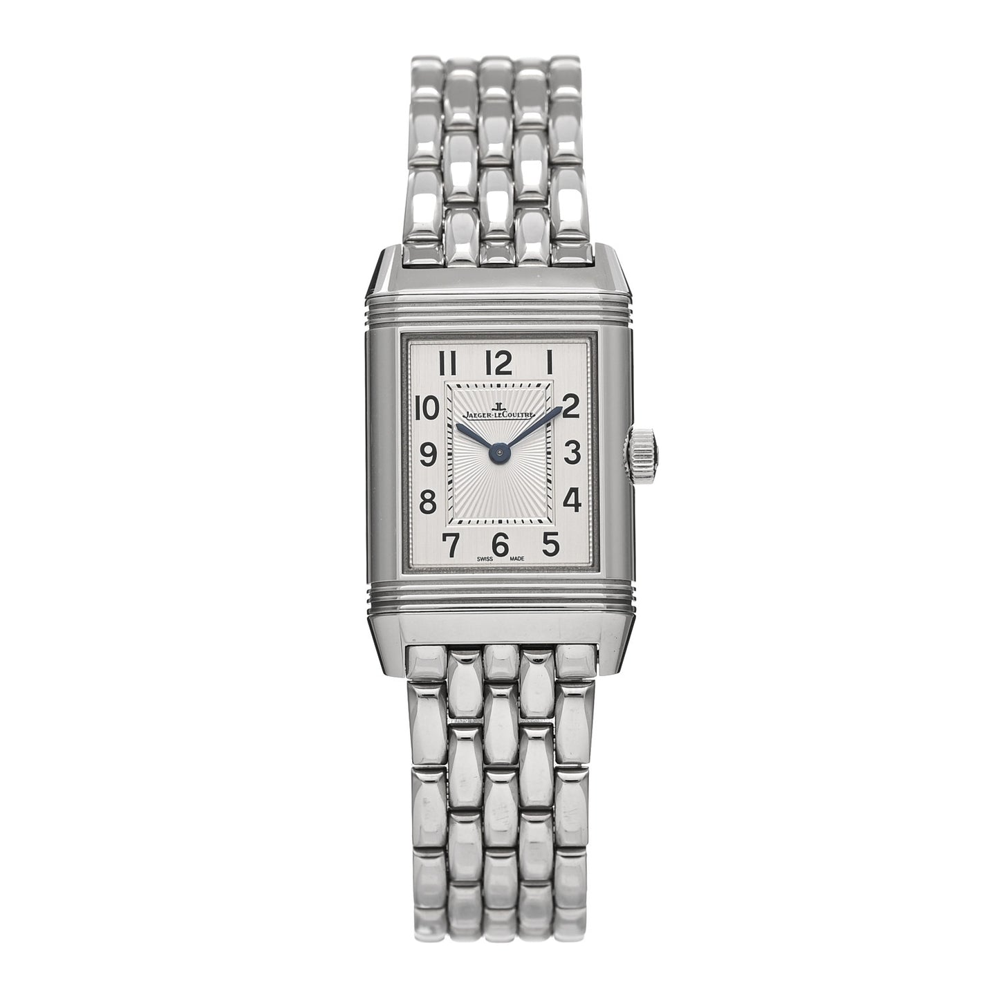 Stainless Steel Diamond 21mm Reverso Classic Duetto Automatic Watch Silver Q2668130