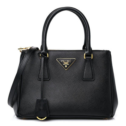 Prada Saffiano Mini Galleria Double Zip Tote Black 1 of 12