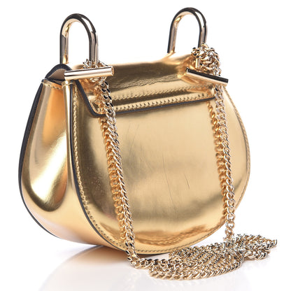 Chloe Metallic Nano Drew Shoulder Bag Abstract Gold 3 of 13