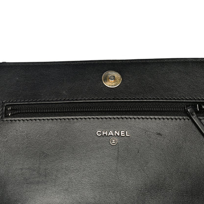 Chanel Caviar Quilted Boy Wallet On Chain WOC Black 10 of 14