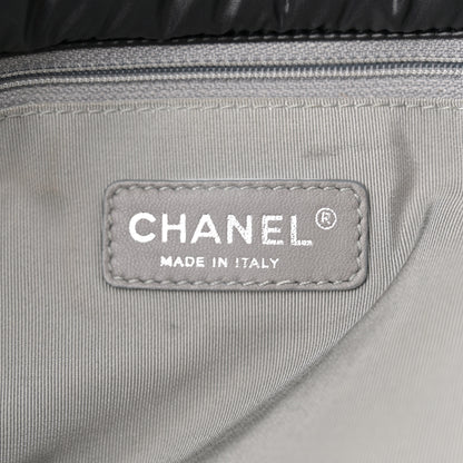 Chanel Nylon Quilted Tweed Stitch Bubble Accordion Flap Black 6 of 12
