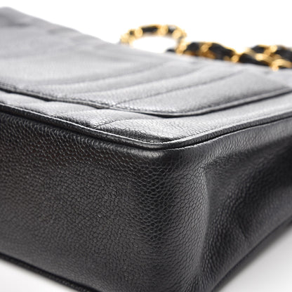 Chanel Caviar Vertical Quilted Jumbo Flap Black 14 of 15