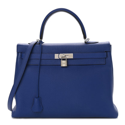 Hermes Togo Kelly Retourne 35 Bleu Electrique 1 of 12