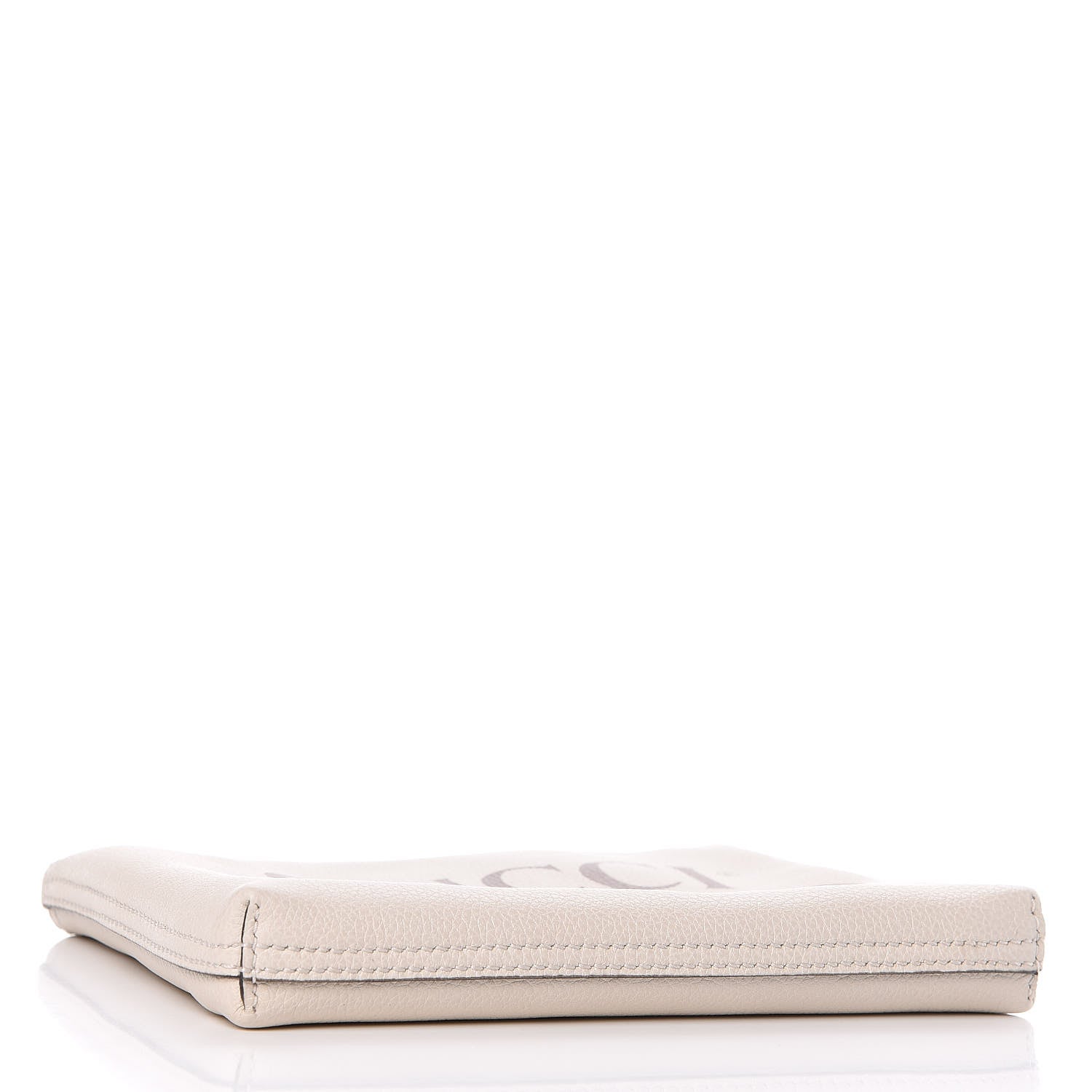 Gucci Pebbled Calfskin Medium Logo Portfolio Clutch White 4 of 7