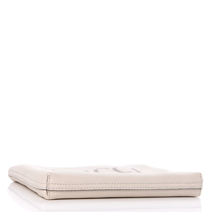 Gucci Pebbled Calfskin Medium Logo Portfolio Clutch White 4 of 7
