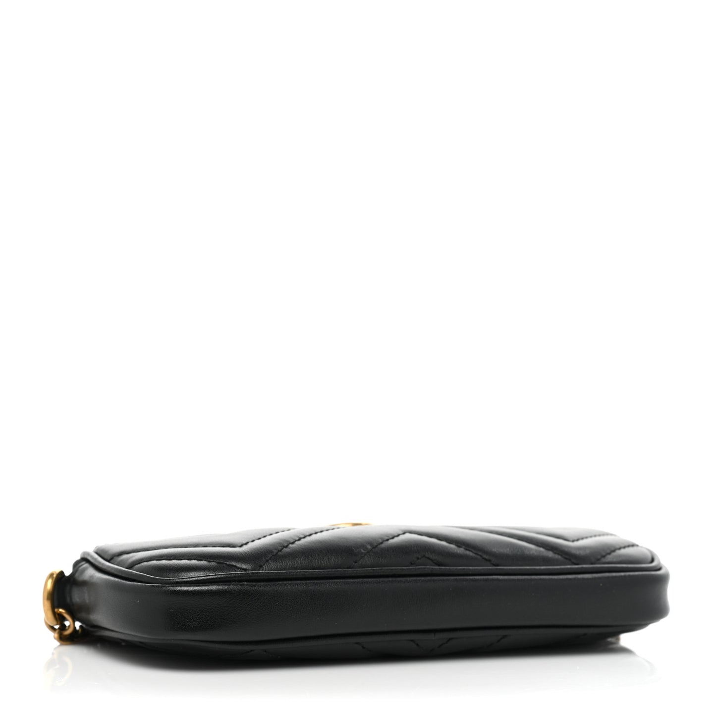 Calfskin Matelasse Mini GG Marmont Chain Crossbody Bag Black