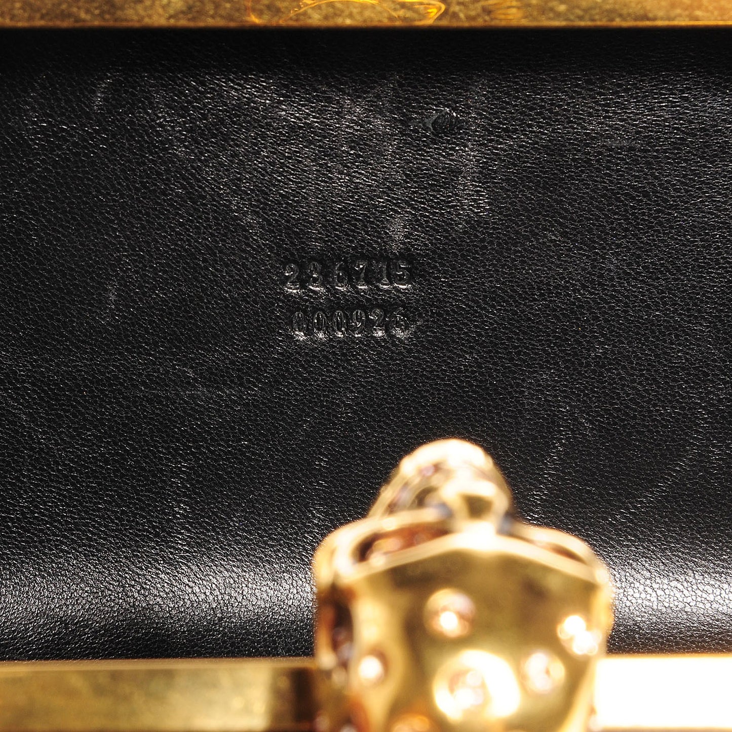 Leather Fringe Crystal Skull Box Clutch Black