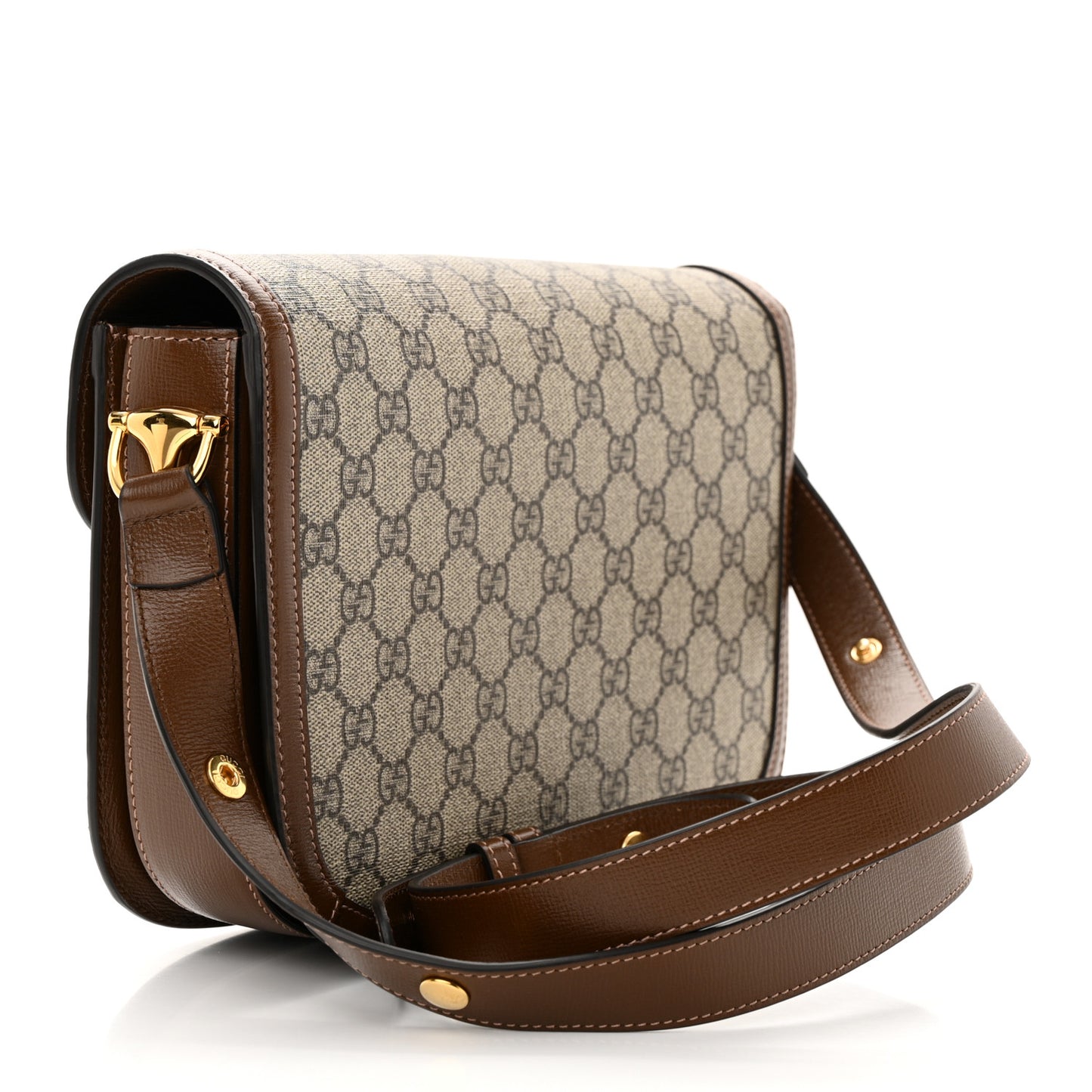 GG Supreme Monogram Horsebit 1955 Shoulder Bag Beige Brown Sugar