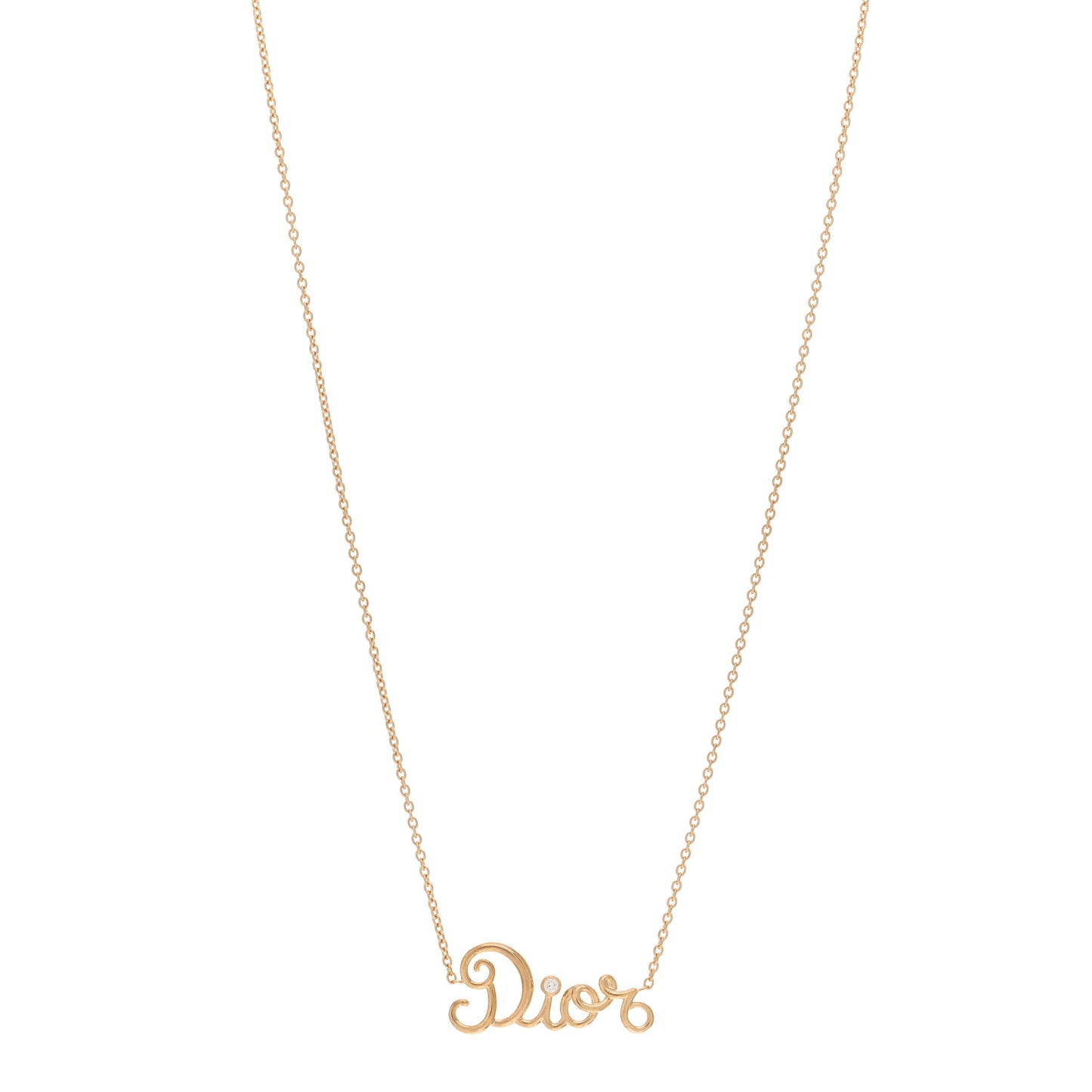 18K Yellow Gold Diamond Dioramour Pendant Necklace
