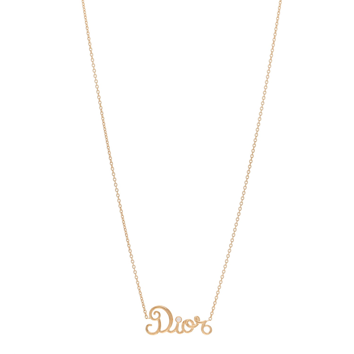 Christian Dior 18K Yellow Gold Diamond Dioramour Pendant Necklace 1 of 6