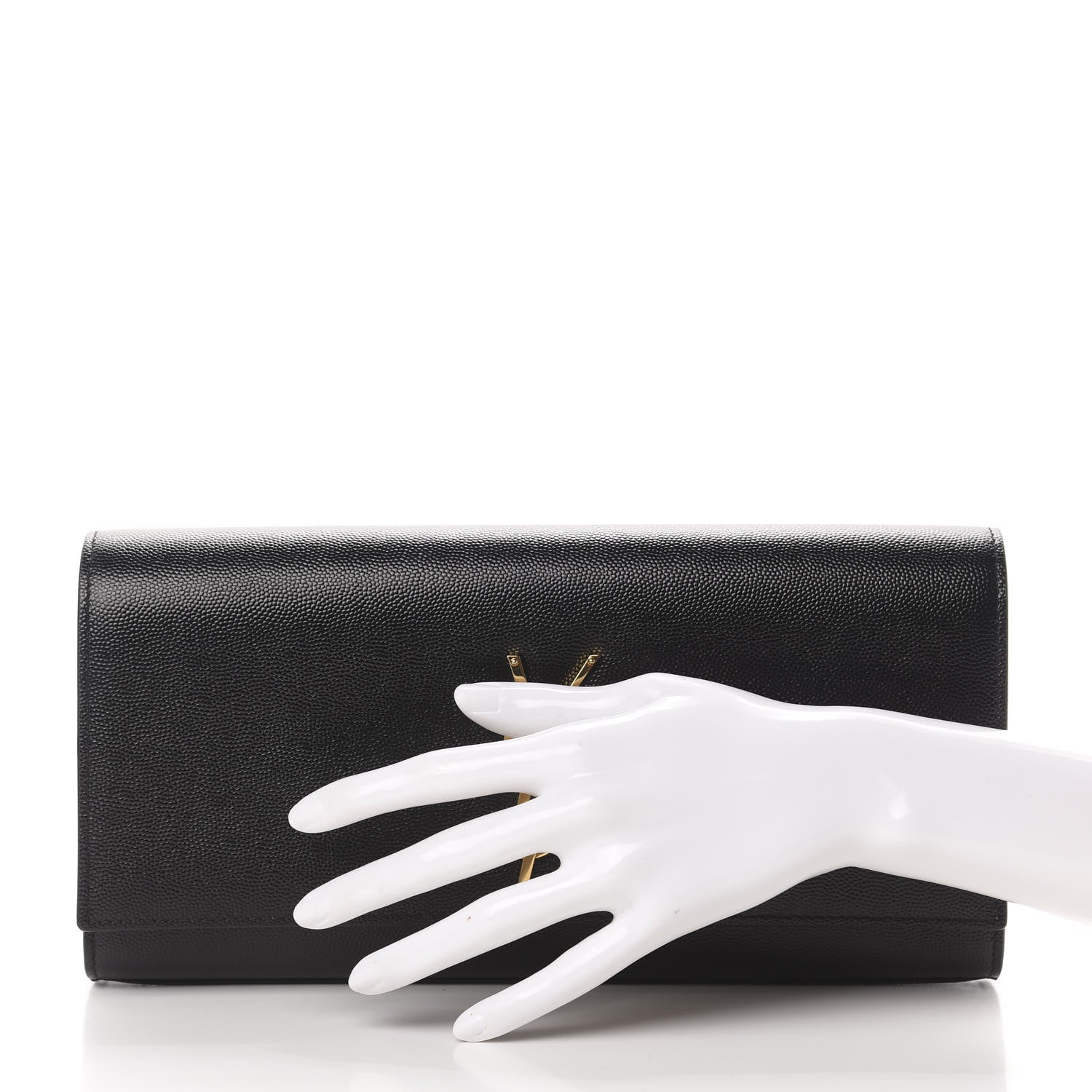 Saint Laurent Grain De Poudre Monogram Cassandre Clutch Black 2 of 7