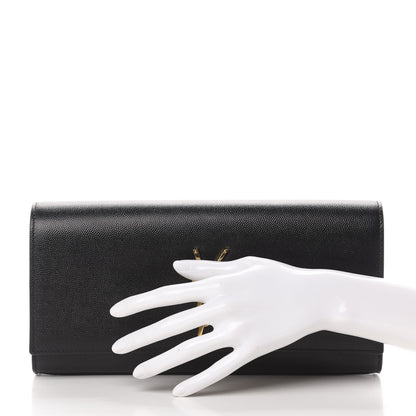Saint Laurent Grain De Poudre Monogram Cassandre Clutch Black 2 of 7