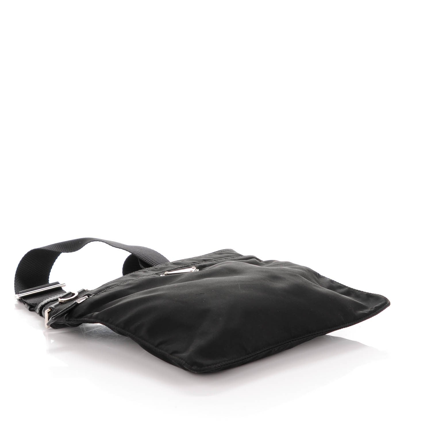 Prada Nylon Vela Flat Messenger Bag Black 4 of 6