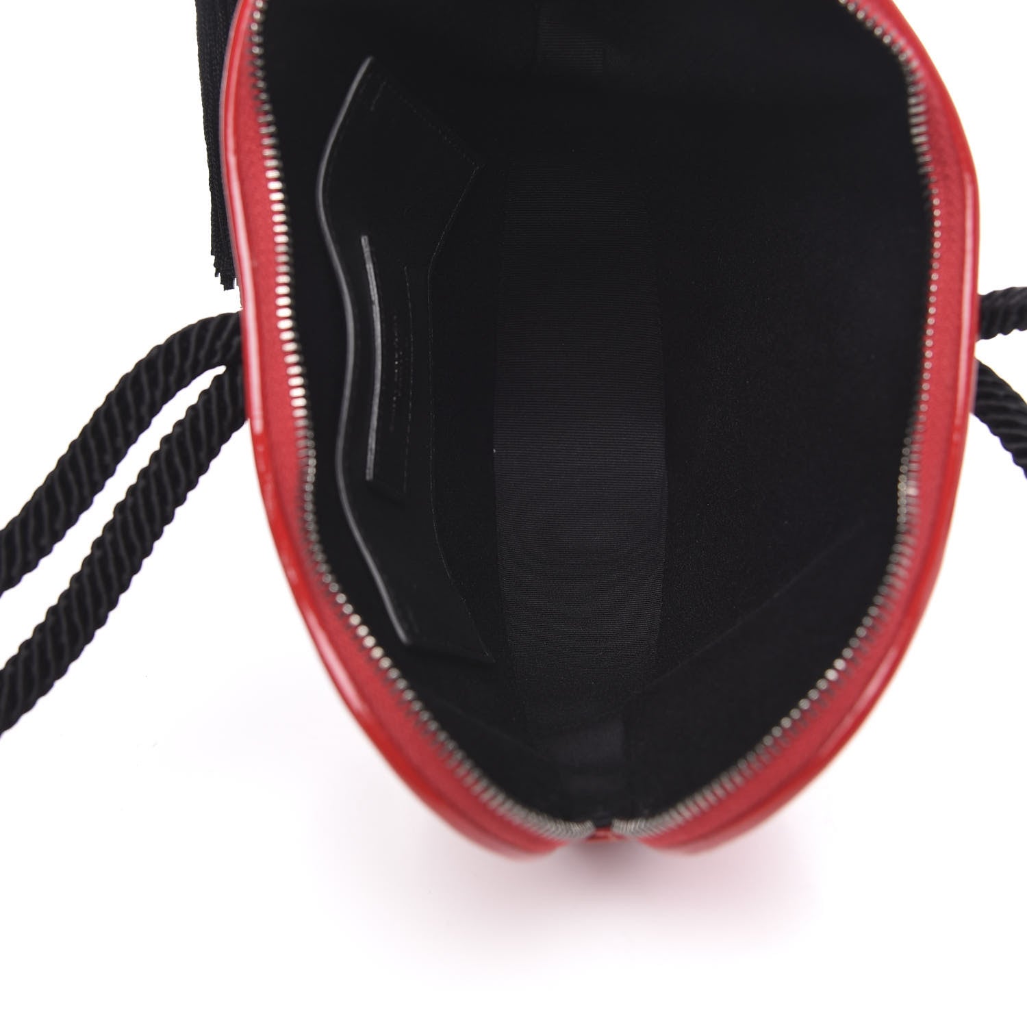 Saint Laurent Patent Crocodile Embossed Sac Coeur Heart Shaped Clutch Red 5 of 8