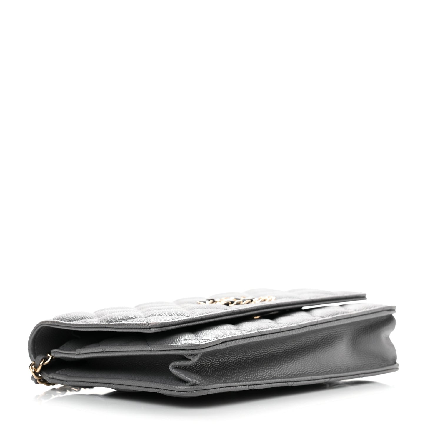 Caviar Quilted French New Wave Chain CC Wallet On Chain WOC Grey