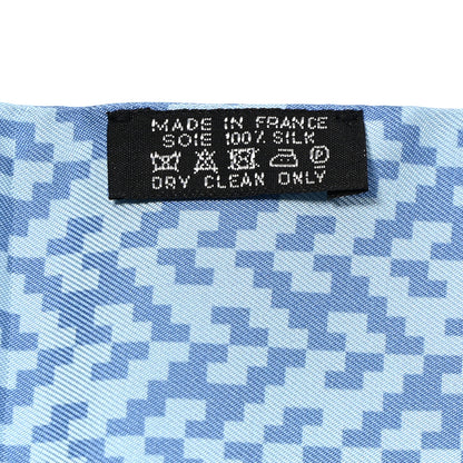 Hermes Silk Tout En Carre Chevron Maxi Twilly Blue Jean Vert Ciel 4 of 4