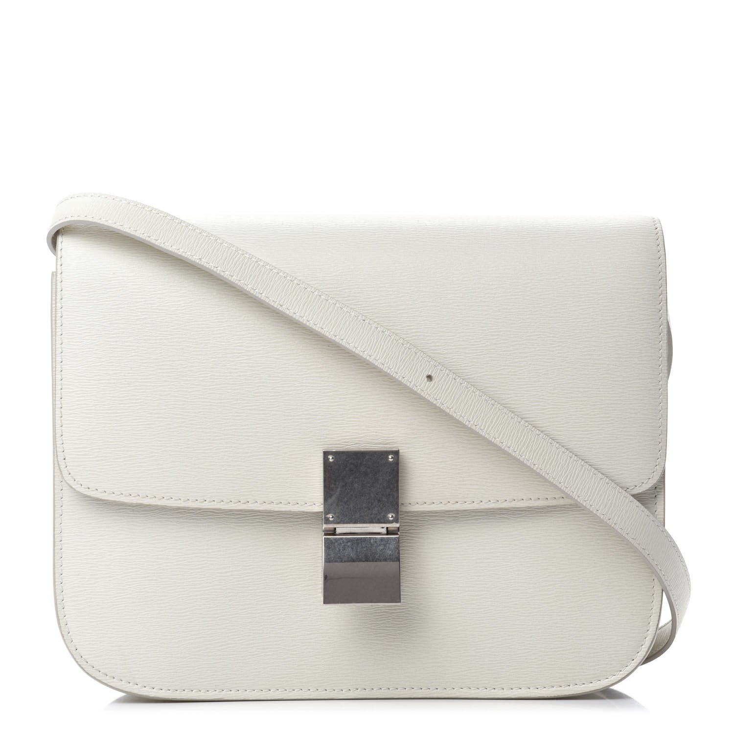 Celine Liege Calfskin Medium Classic Box Flap Bag White 1 of 10