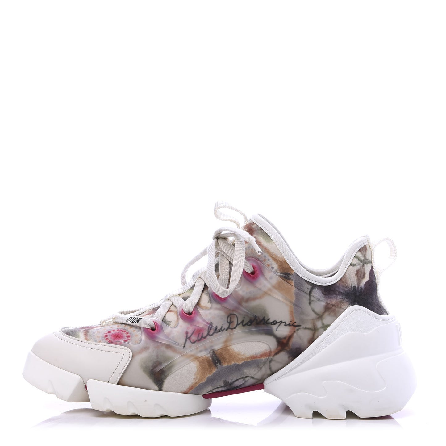 Neoprene Rubber Womens KaleiDiorscopic D-Connect Sneakers 37 White Cypress