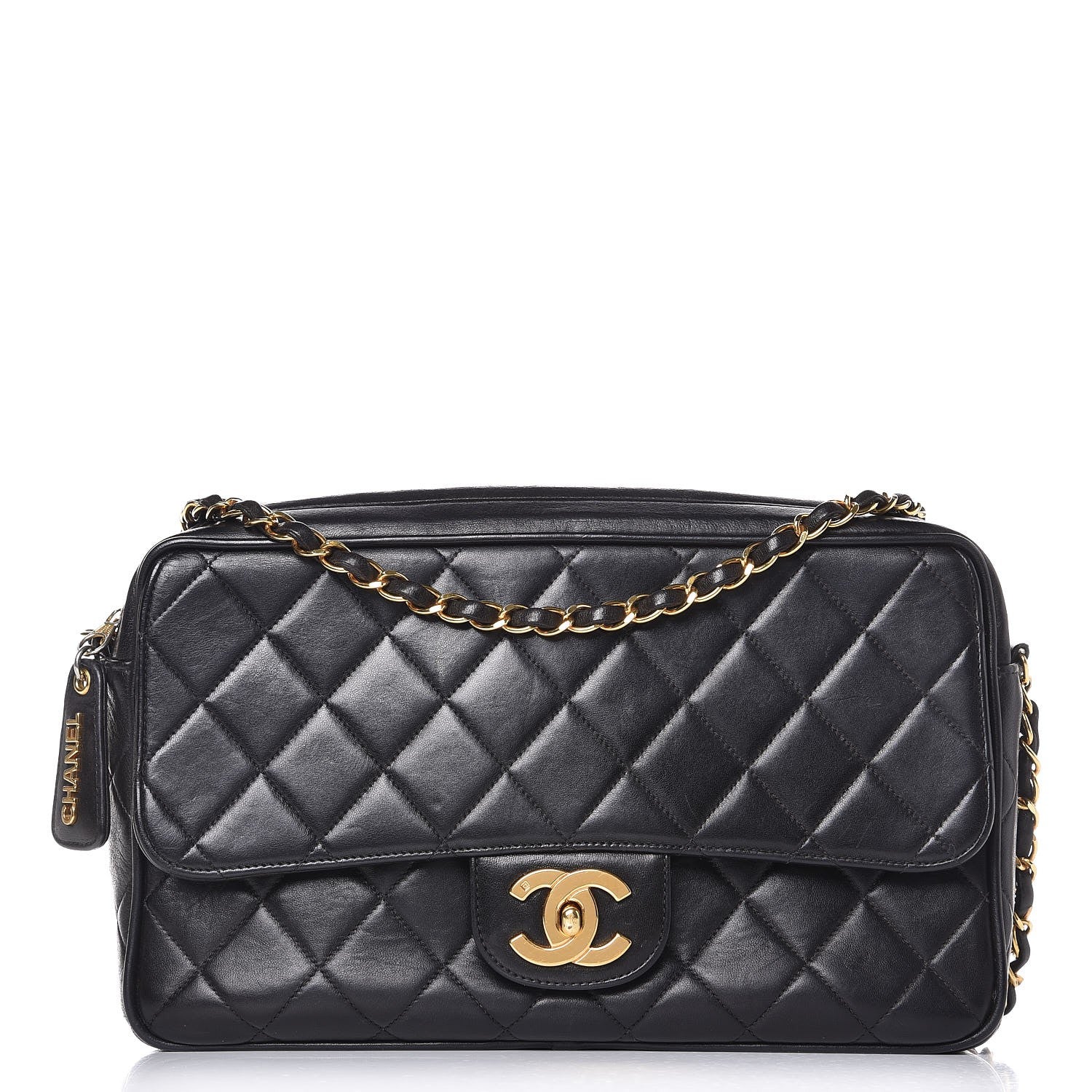 Chanel Lambskin Quilted Flap Camera Case Black 1 of 8