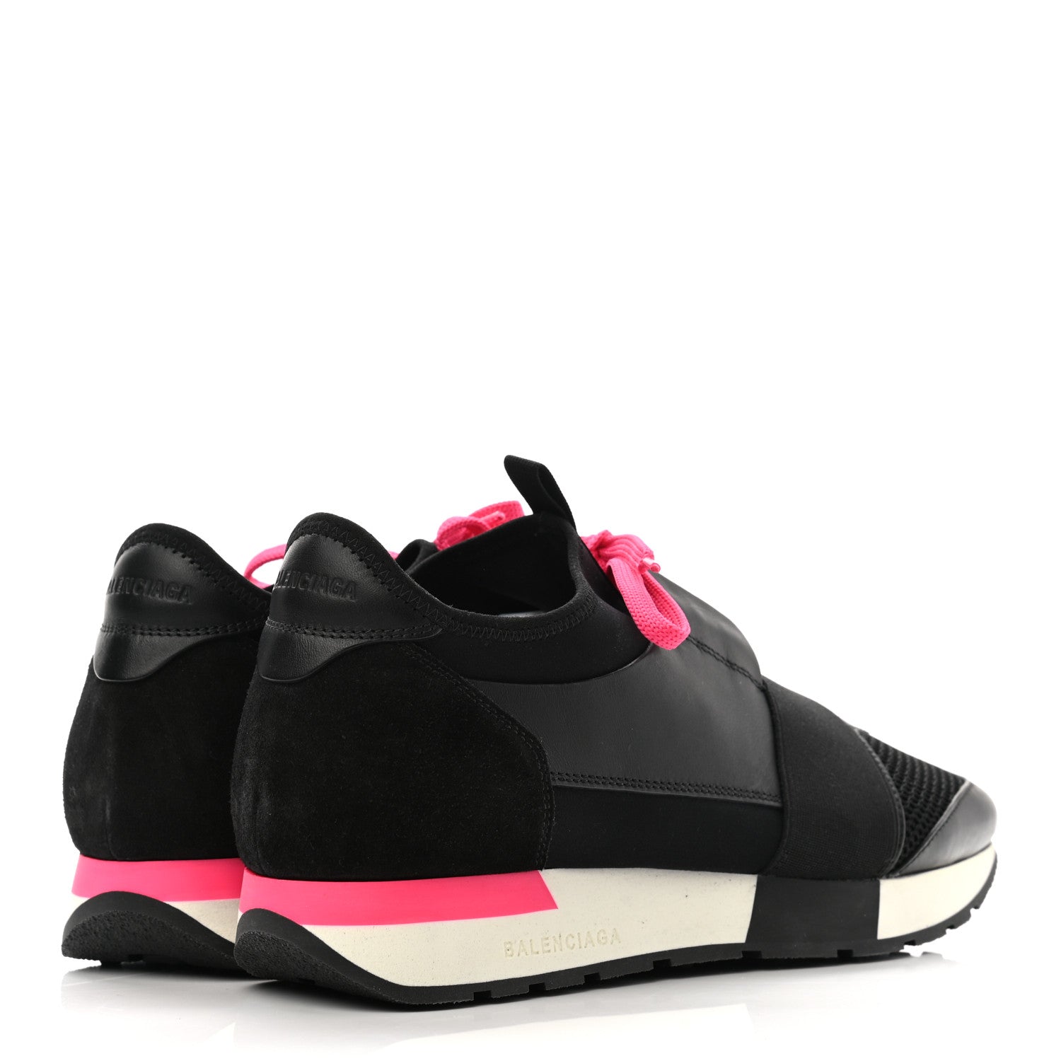 Balenciaga Mesh Calfskin Neoprene Suede Womens Race Runner Sneakers 41 Black 4 of 8