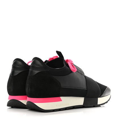 Balenciaga Mesh Calfskin Neoprene Suede Womens Race Runner Sneakers 41 Black 4 of 8