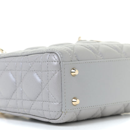 Christian Dior Metallic Lambskin Cannage Mini Lady Dior Grey 9 of 13