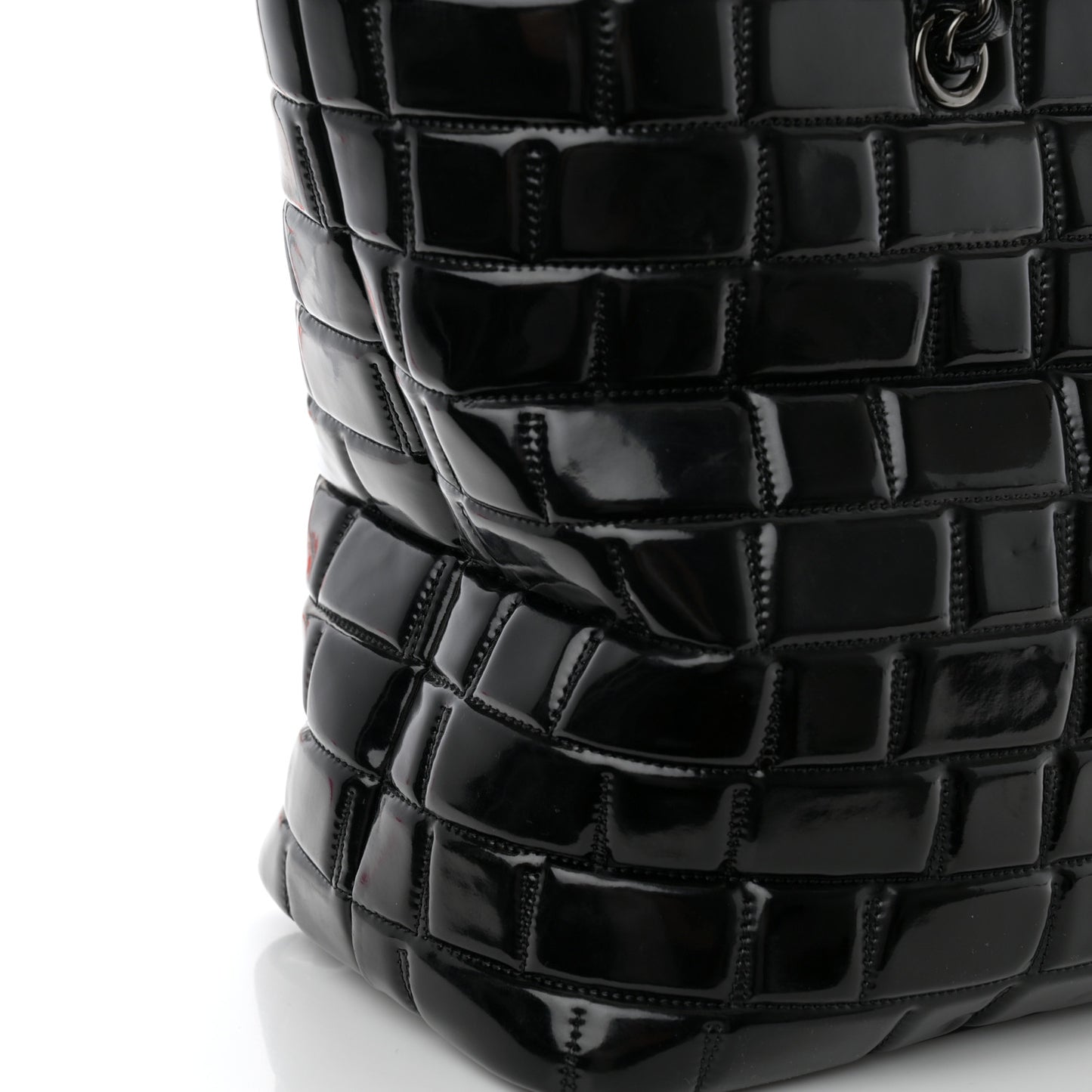 Vinyl Quilted Frozen Shopping Tote Black