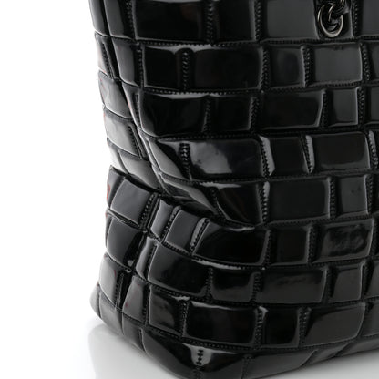 Chanel Vinyl Quilted Frozen Shopping Tote Black 12 of 12
