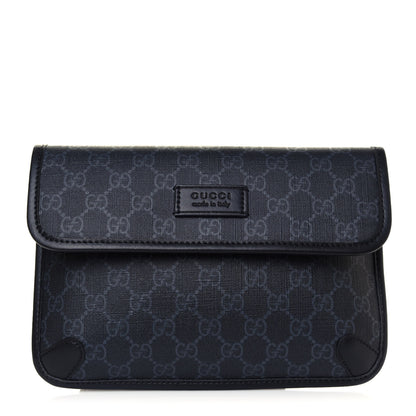 Gucci GG Supreme Monogram Web Slim Belt Bag Black Grey 1 of 12