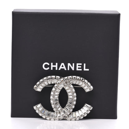 Chanel Baguette Crystal CC Brooch Silver 5 of 5