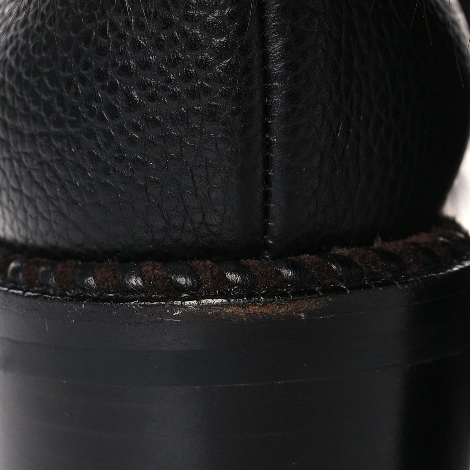 Christian Louboutin Grained Calfskin Raton Laveu Racoon Fur Fanny 70 Ankle Boots 38 Black 5 of 8