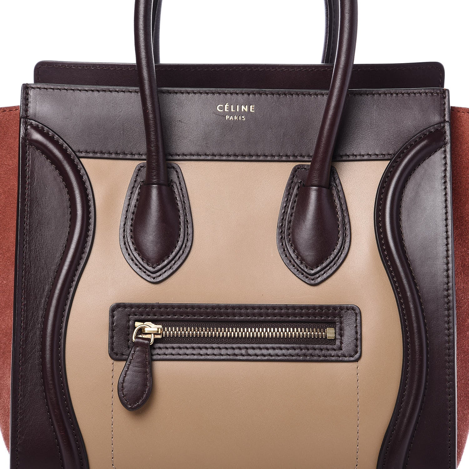 Celine Smooth Calfskin Suede Micro Tri-Color Luggage Beige 10 of 10